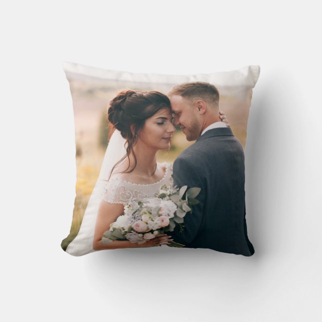 Our First Christmas | Newlywed Photo | Holiday Cushion (Front)