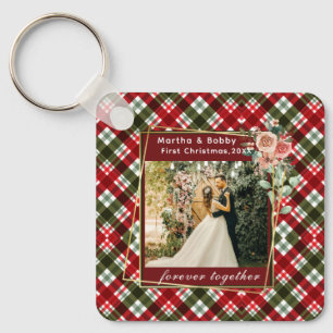 Our First Christmas Newlywed Photo Key Ring