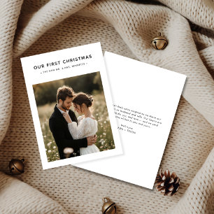 Our First Christmas   Newlywed Romantic Photo  Holiday Card