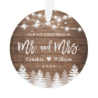 Our First Christmas Newlywed Rustic Wood Pine Tree