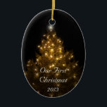 Our First Christmas Ornament<br><div class="desc">Celebrate your first Christmas or perhaps send a new couple a gift to hang on their Christmas tree</div>