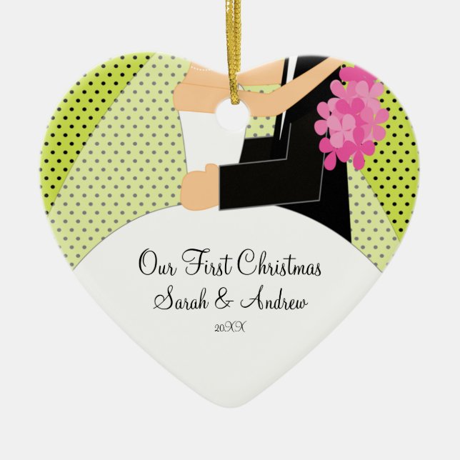 Our First Christmas Ornament Bride & Groom (Front)