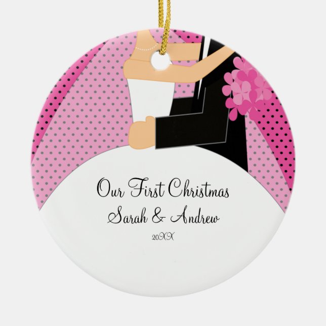Our First Christmas Ornament Bride & Groom (Front)