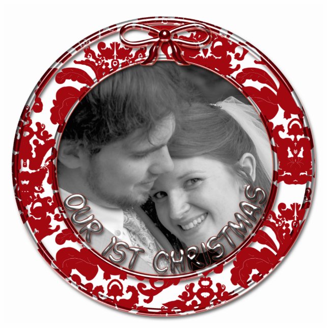 Our First Christmas Ornament Photo Sculpture Decoration (Front)
