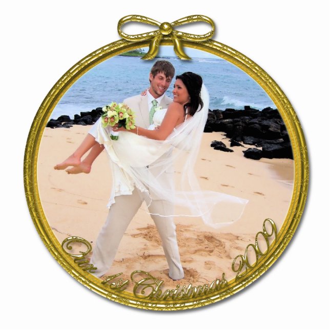 Our First Christmas Ornament Photo Sculpture Decoration (Front)