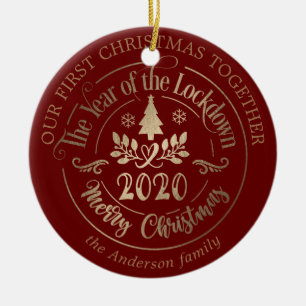 Our first Christmas pandemic lockdown merry photo Ceramic Tree Decoration