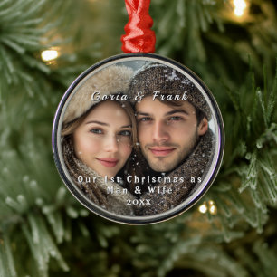 Our First Christmas Personal Photo  Metal Tree Decoration