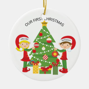 Our First Christmas Personalised Christmas Ceramic Tree Decoration