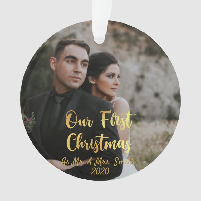 Our First Christmas Personalised Christmas  Ornament (Front)