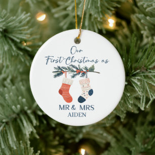Our First Christmas   Personalised Holiday Keepsak Ceramic Tree Decoration