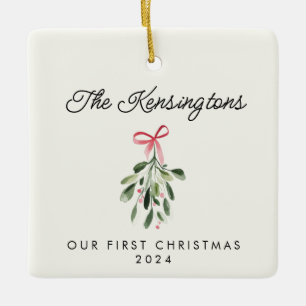 Our First Christmas Personalised Newlywed Photo Ceramic Ornament