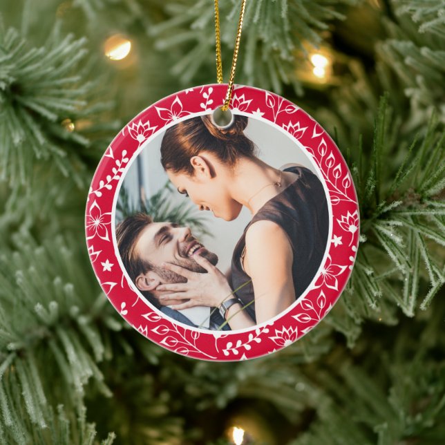 Our First Christmas | Personalised photo | Ceramic Tree Decoration (Tree)