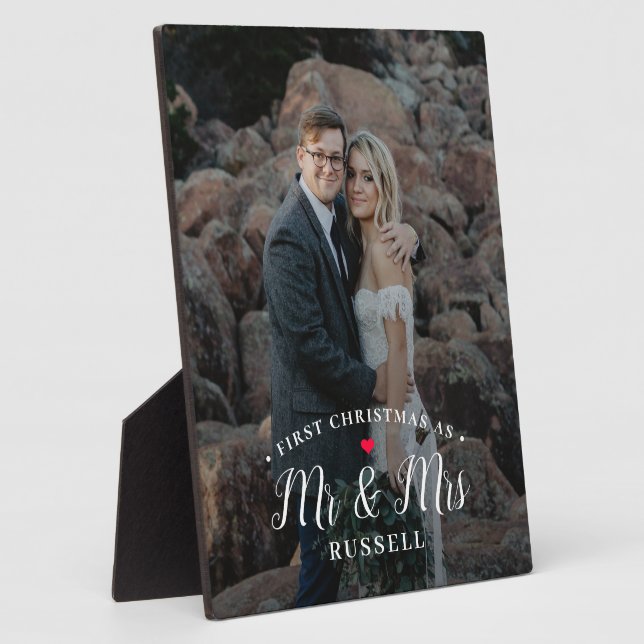 Our First Christmas Personalised Photo Desktop Plaque (Side)