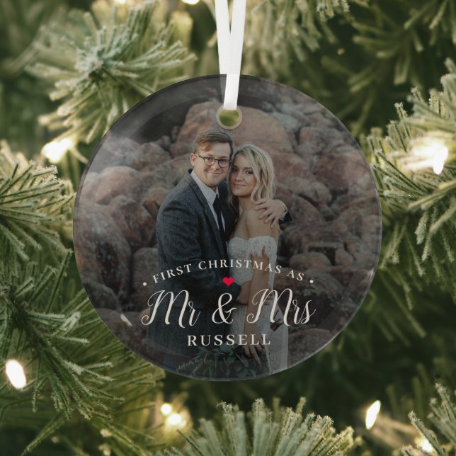 Our First Christmas Personalised Photo Ornament (Insitu)