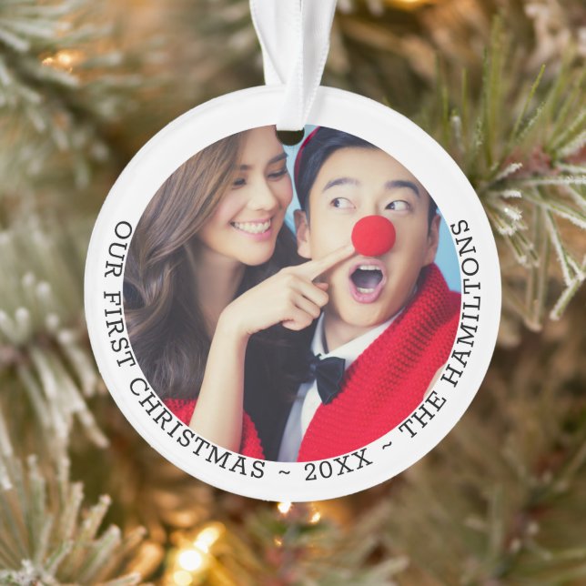 Our First Christmas Personalised Photo Ornament (Tree)