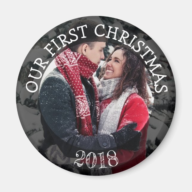 Our First Christmas Personalized Reminder Magnet (Front)