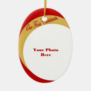 Our First Christmas Photo Frame Ceramic Tree Decoration
