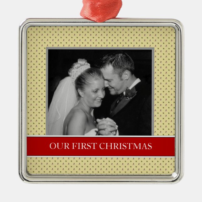 Our First Christmas Photo Holiday Ornaments (Front)