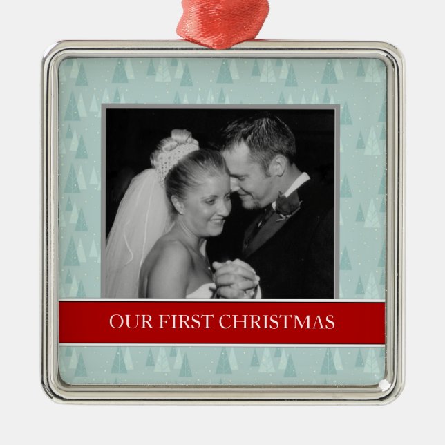 Our First Christmas Photo Holiday Ornaments (Front)