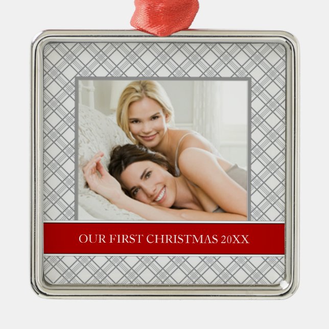Our First Christmas Photo Holiday Ornaments (Front)
