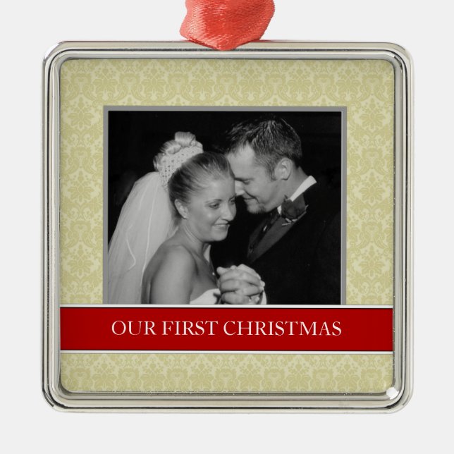 Our First Christmas Photo Holiday Ornaments (Front)