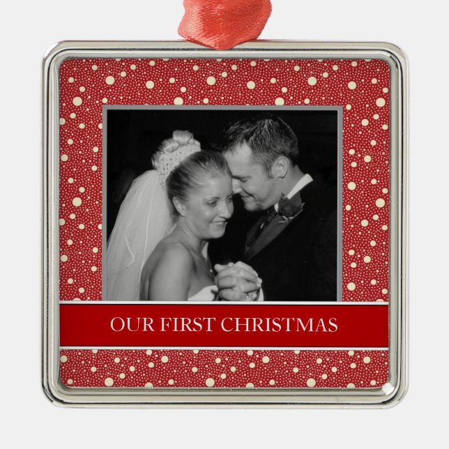 Our First Christmas Photo Holiday Ornaments (Front)