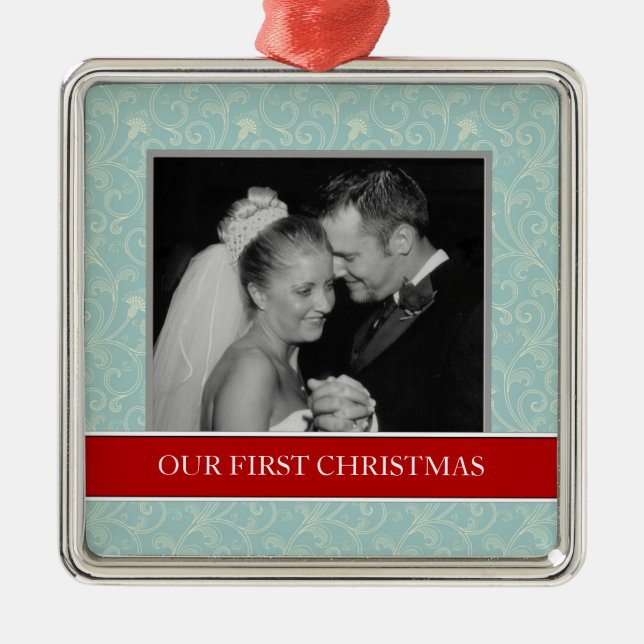 Our First Christmas Photo Holiday Ornaments (Front)