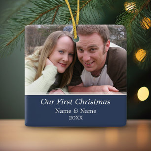 Our First Christmas Photo - Single Sided Ceramic Ornament