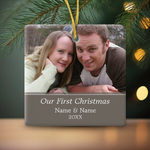 Our First Christmas Photo - Single Sided Ceramic Tree Decoration