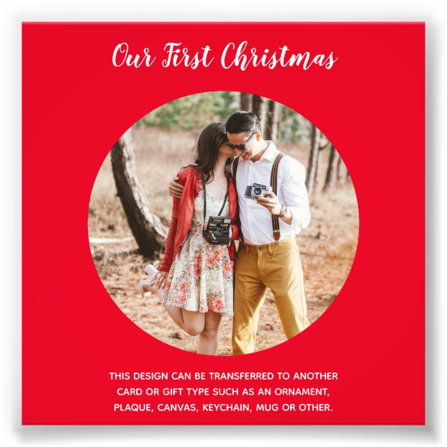 Our First Christmas PHOTO Template - Create Own Print (Front)