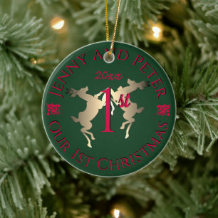 "Our First Christmas" Reindeer Ceramic Tree Decoration