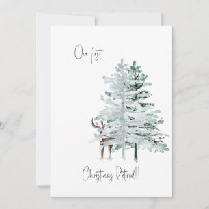 Our First Christmas Retired Woodland Deer Holiday Card
