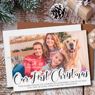 Our First Christmas Single Photo Hand Lettered