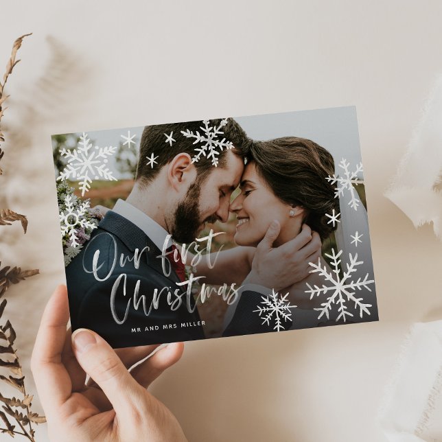 Our First Christmas Snowflake Photo Holiday Card (Creator Uploaded)