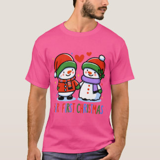 our first christmas snowman design T-Shirt
