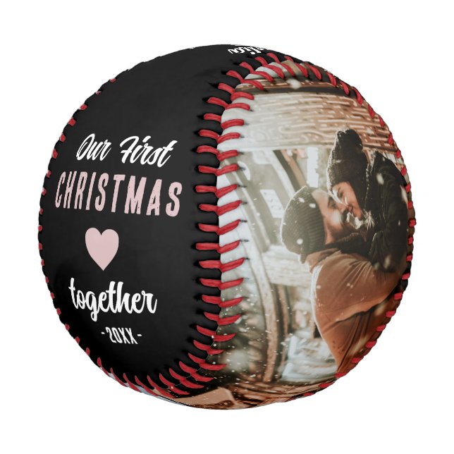 Our First Christmas Together 2 Photos Baseball (Angled)
