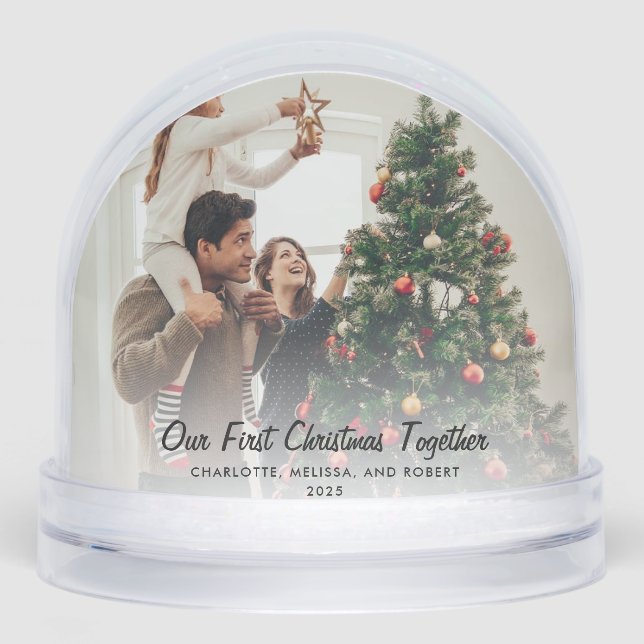 Our First Christmas Together as Family Photos Snowglobe (Front)