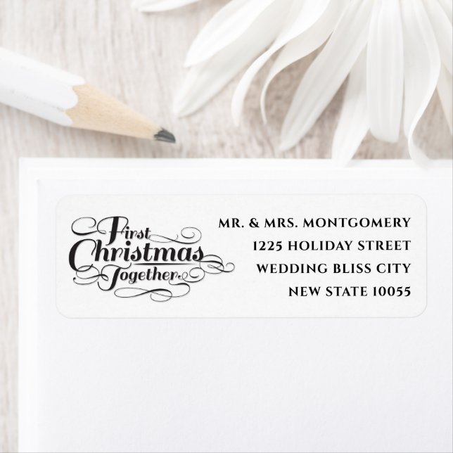 Our First Christmas Together Black Script Address (Insitu)