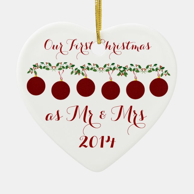 Our First Christmas Together Ceramic Tree Decoration (Front)