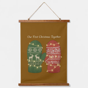 Our First Christmas Together Cosy Knitted  Hanging Tapestry