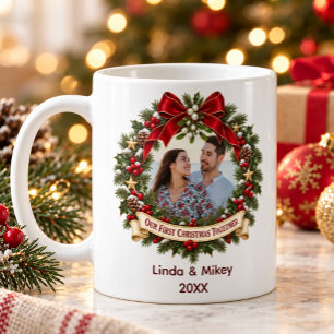 Our First Christmas Together Couple Photo Coffee Mug