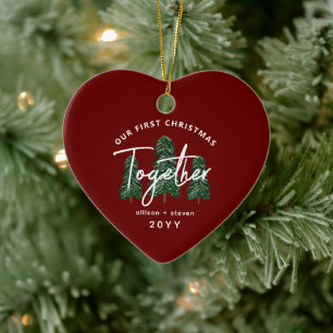 Our First Christmas Together Couples Personalized Ceramic Tree Decoration