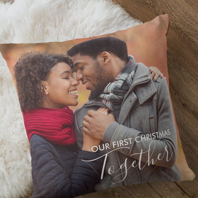Our First Christmas Together Custom Photo Cushion (Creator Uploaded)