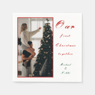 Our First Christmas Together Custom Photo Napkin