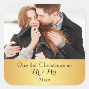 Our First Christmas Together Custom Square Sticker