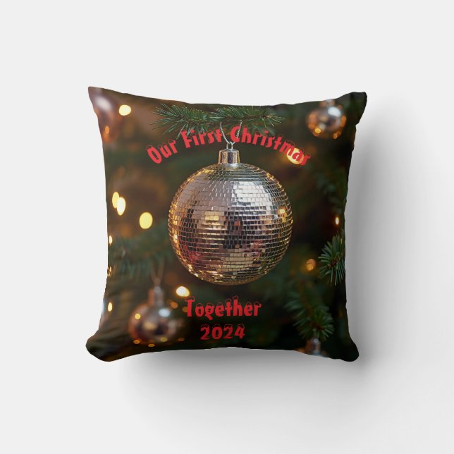 Our First Christmas Together Customisable Cushion (Front)