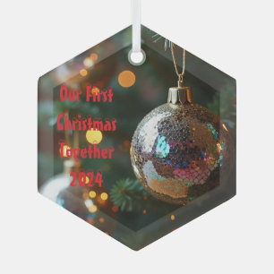 Our First Christmas Together Customisable Glass Tree Decoration