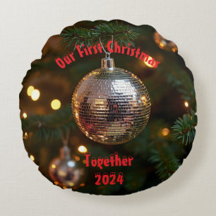 Our First Christmas Together Customisable Round Cushion