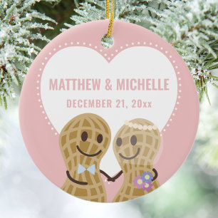 Our First Christmas Together Cute Couple Photo Ceramic Tree Decoration