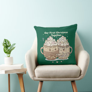 Our First Christmas Together   Cute Kawaii Couple Cushion